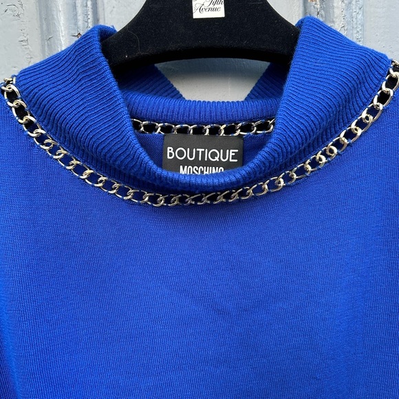 Boutique Moschino Blue Chain Detail Sweater, size 8 - Picture 5 of 8